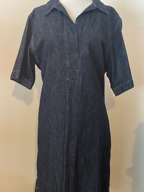 Lauren Ralph Lauren Dark Wash Denim Dress w/ Pockets Womens Size XL EUC